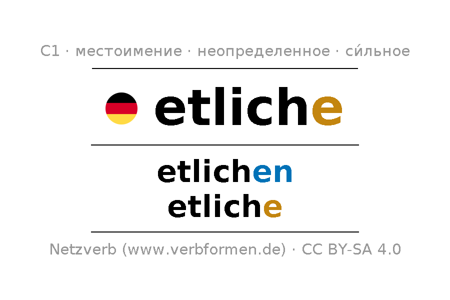 Склонение и множественное число местоимения etliche