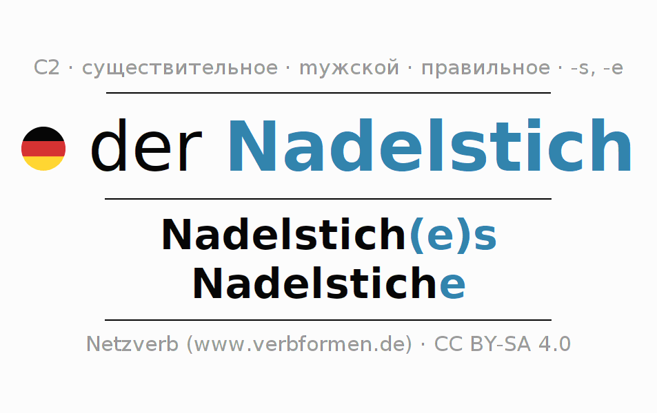 Cклонение Nadelstich | Все формы, множественное число, правила, речевой ...