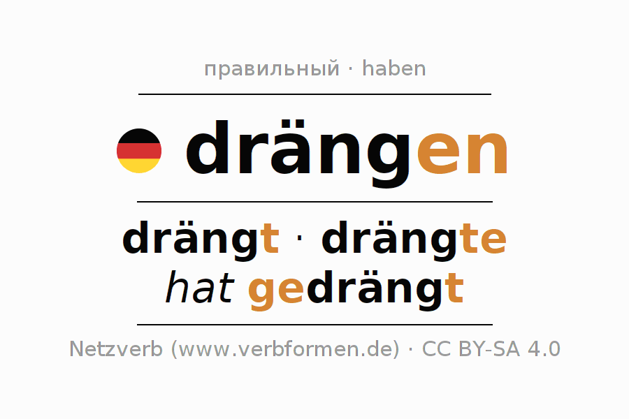 Спряжение глагола drängen