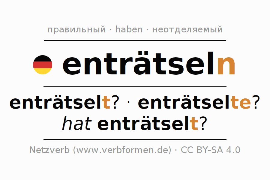 Спряжение глагола enträtseln