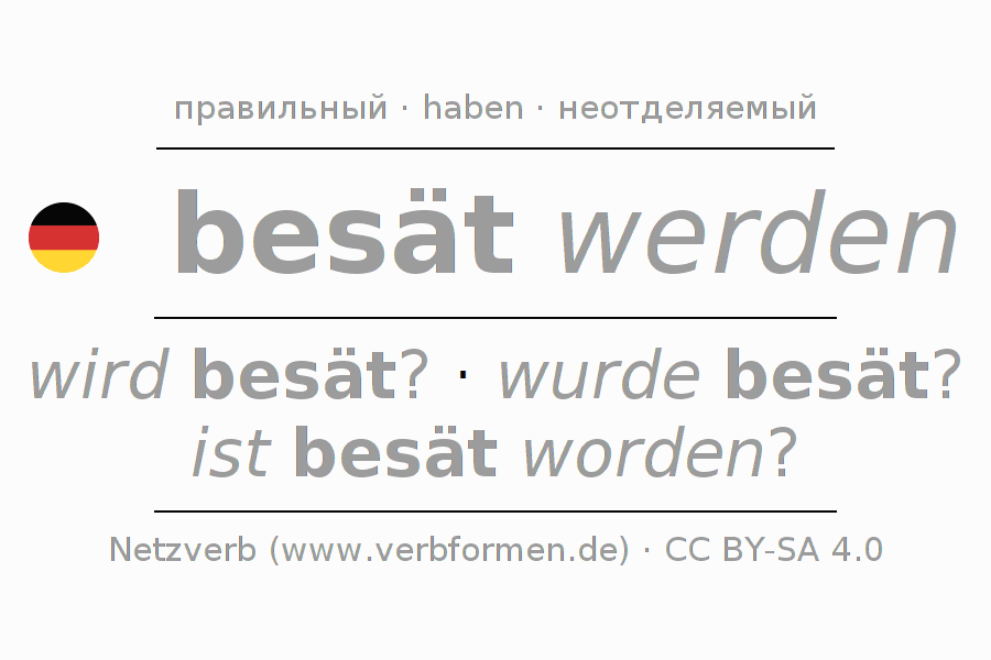 Спряжение глагола besäen