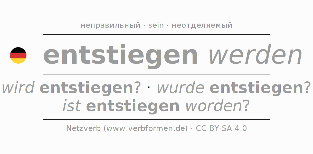 Спряжение глагола entsteigen