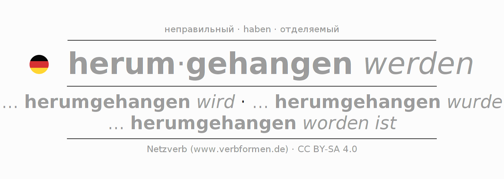 Примеры употребления глагола herumhängen 〈Пассив с werden〉 〈Придаточное предложение〉