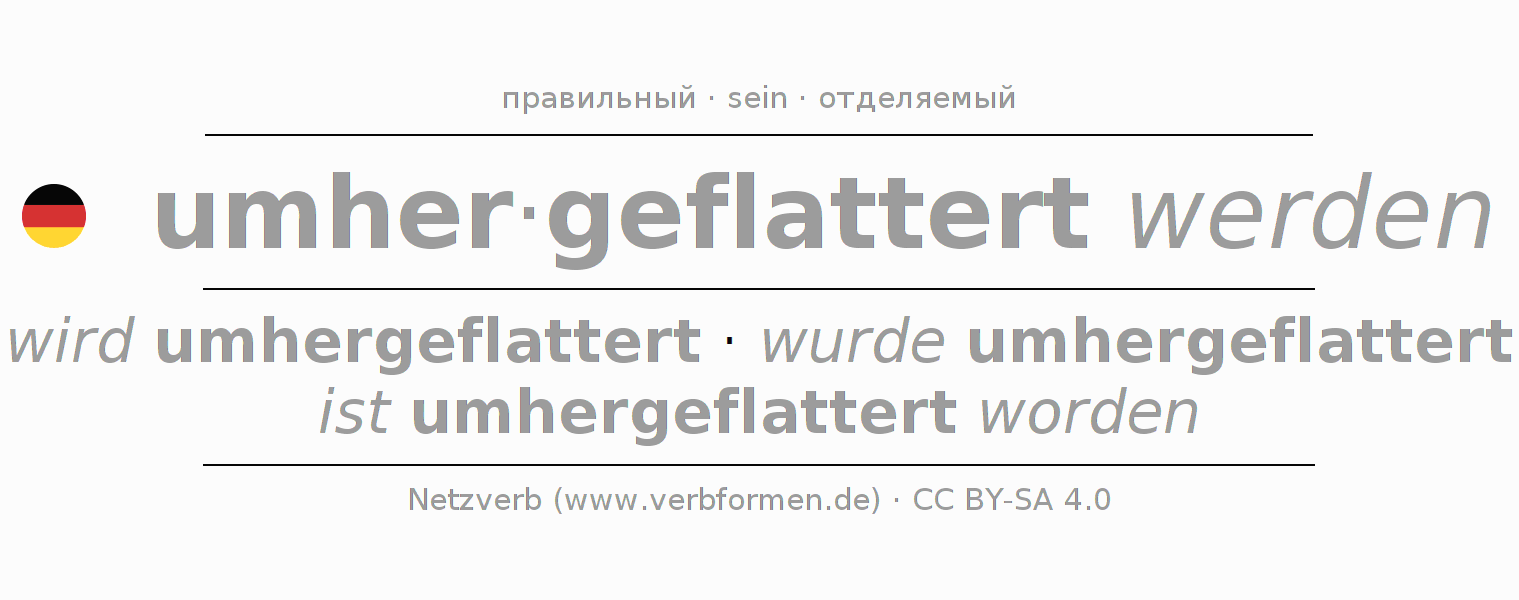 Спряжение глагола umherflattern