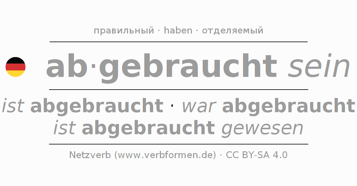 Спряжение глагола abbrauchen
