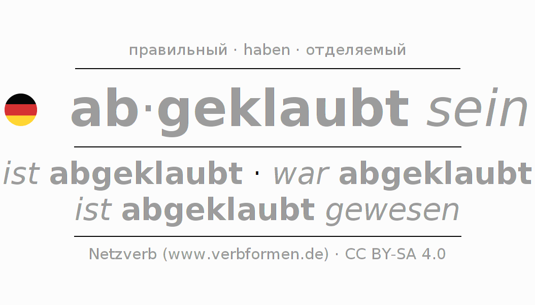 Спряжение глагола abklauben