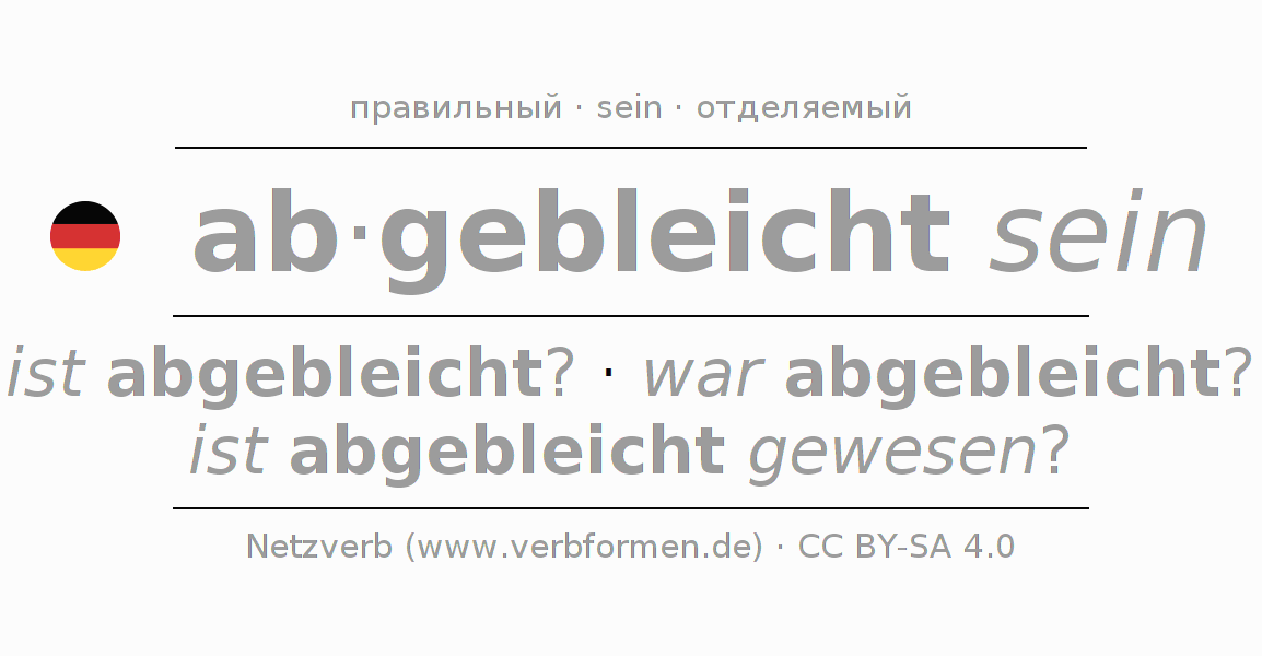 Спряжение глагола abbleichen