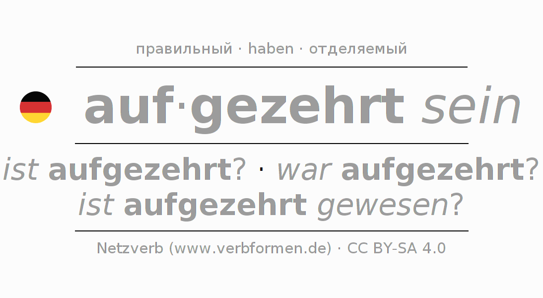 Спряжение глагола aufzehren