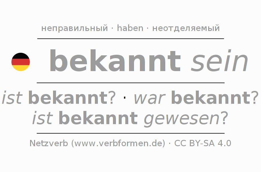 Спряжение глагола bekennen