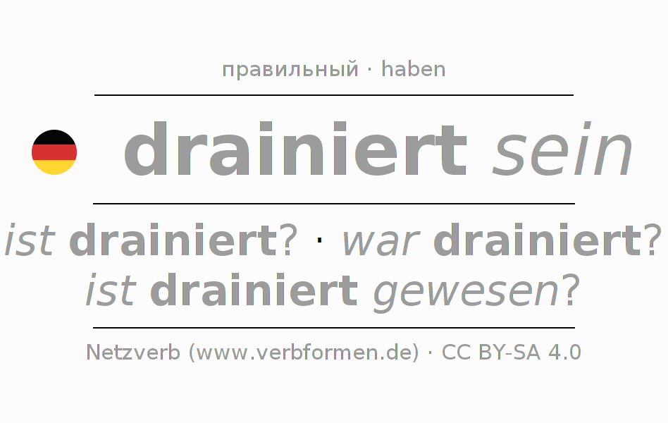 Спряжение глагола drainieren
