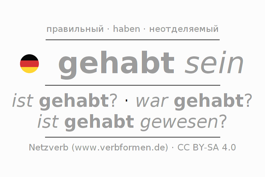 Спряжение глагола gehaben