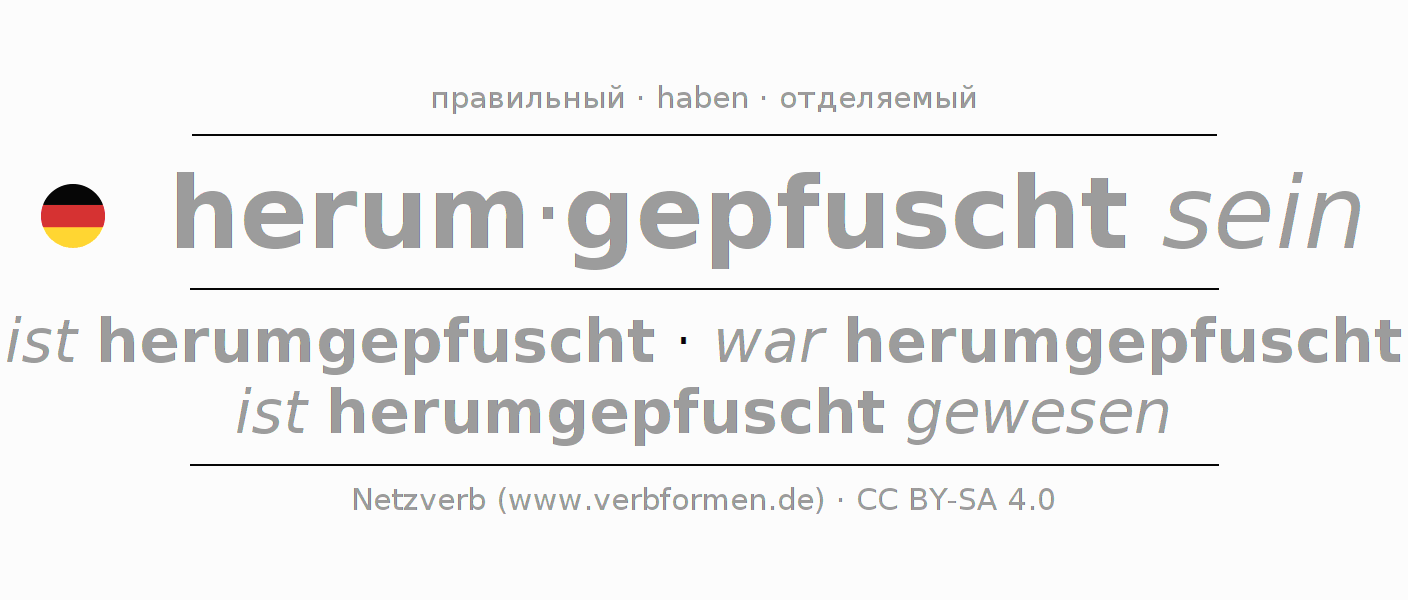 Спряжение глагола herumpfuschen