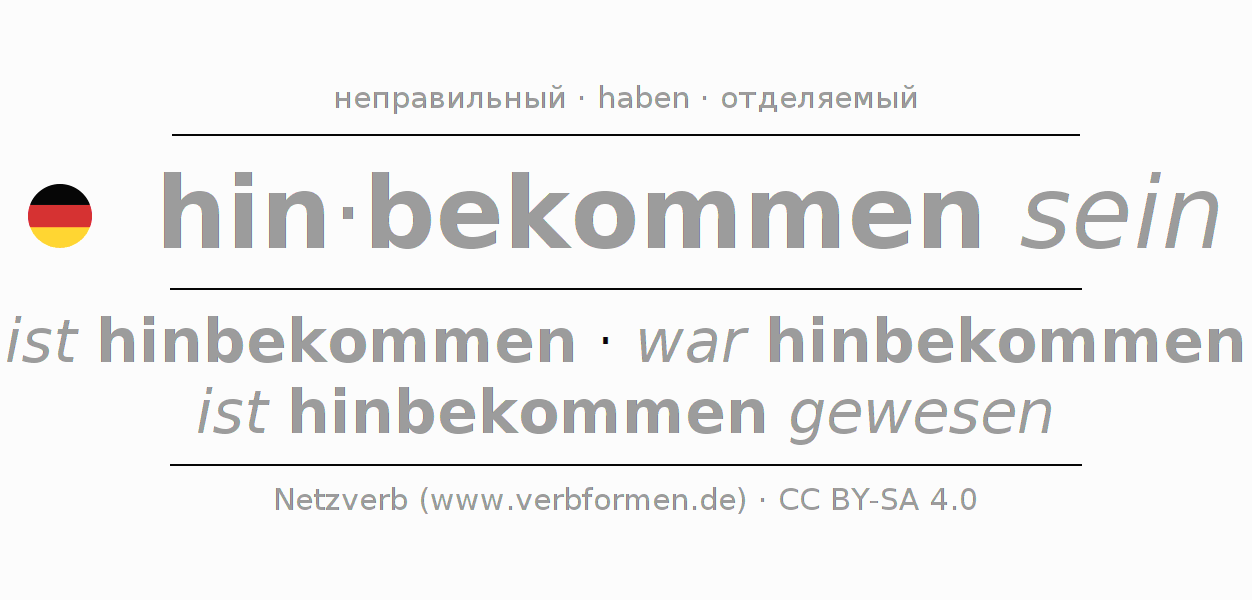 Спряжение глагола hinbekommen