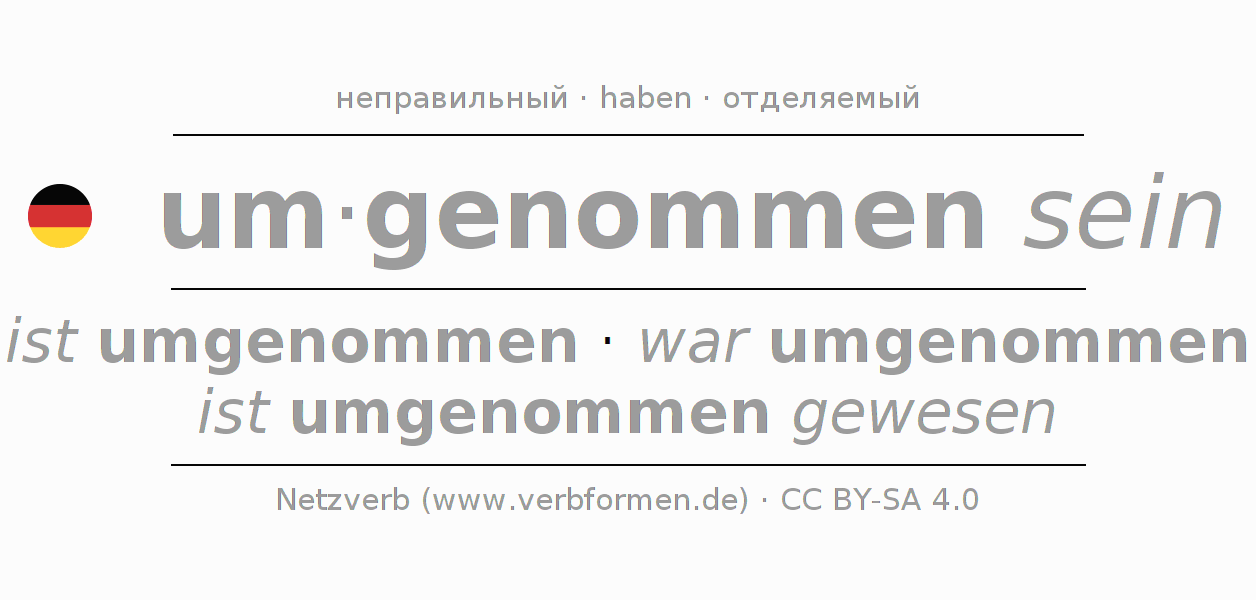 Спряжение глагола umnehmen