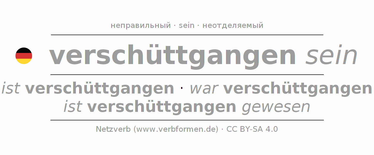 Спряжение глагола verschüttgehen